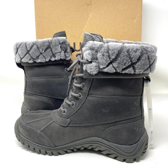 UGG Adirondack 2 Luxe Quilt Grey Leather Women’s - Picture 6 of 10